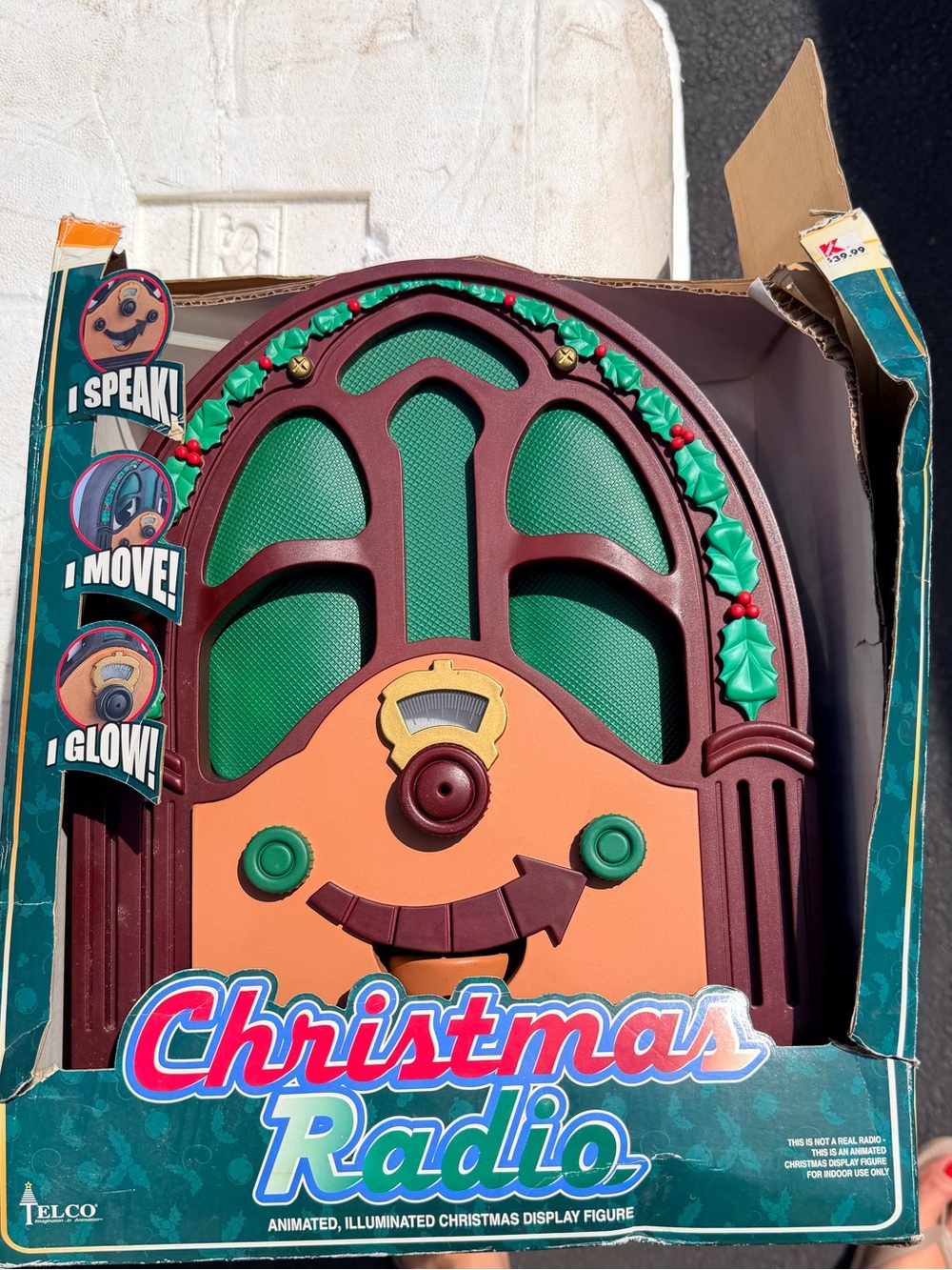 Vintage Telco Motionettes Animated Christmas Radio ,Lights – works Original Box